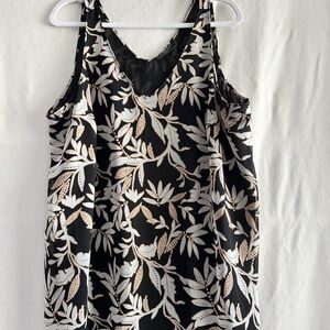 Lane Bryant Black and Cream Floral Camisole
